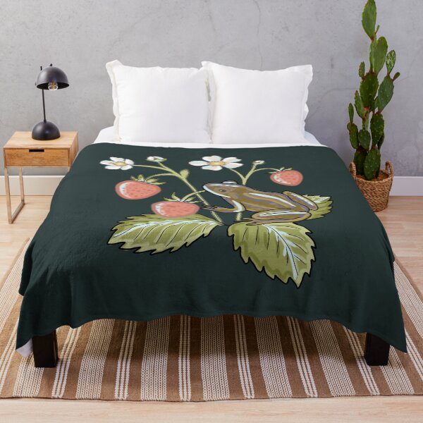 Item preview, Cottagecore Frog and Strawberry Illustration - Aesthetic Nature Art designed and sold by LeshanArt.