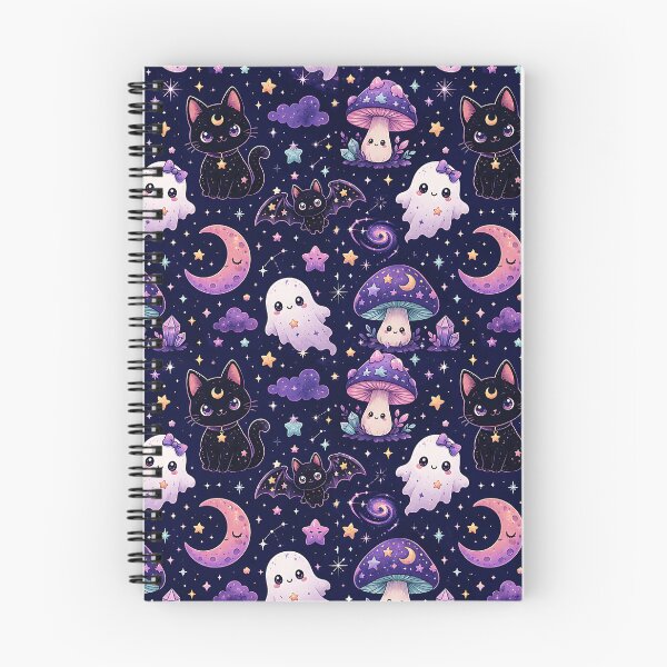 Item preview, Cute Cosmic Cats Spooky Celestial Pattern designed and sold by Thai Vibe Studio.