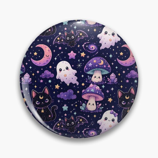 Item preview, Cute Cosmic Cats Spooky Celestial Pattern designed and sold by Thai Vibe Studio.