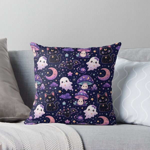 Item preview, Cute Cosmic Cats Spooky Celestial Pattern designed and sold by Thai Vibe Studio.