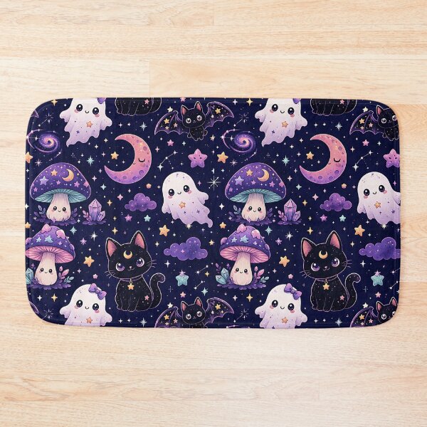 Item preview, Cute Cosmic Cats Spooky Celestial Pattern designed and sold by Thai Vibe Studio.
