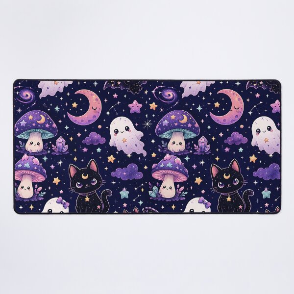Item preview, Cute Cosmic Cats Spooky Celestial Pattern designed and sold by Thai Vibe Studio.