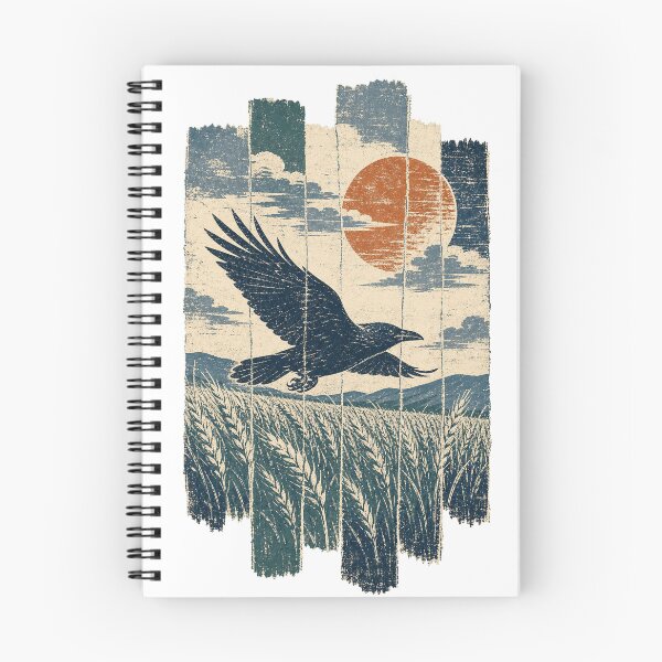 Item preview, Crow in the Moonlit Wheat Field Witchy Art designed and sold by VisualArtsOasis.