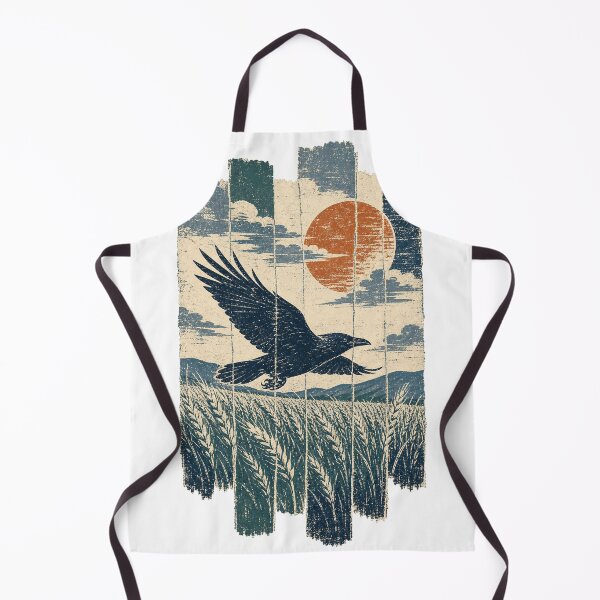 Item preview, Crow in the Moonlit Wheat Field Witchy Art designed and sold by VisualArtsOasis.