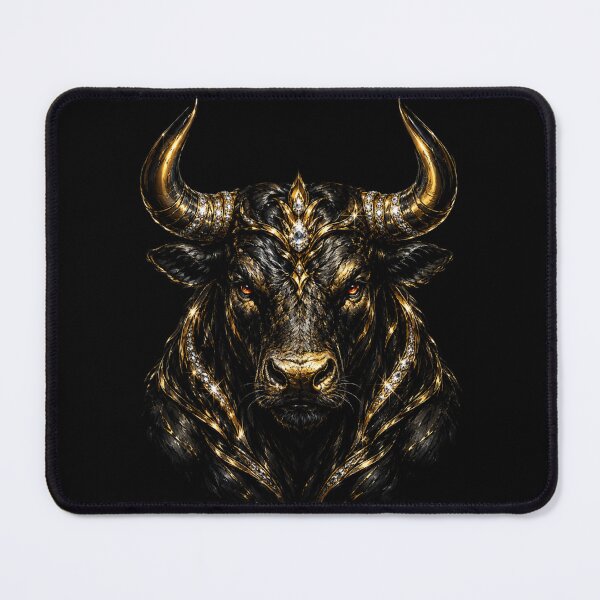 Item preview, Regal Bull Sovereign – Black & Gold Power Animal Art designed and sold by TheLumina.