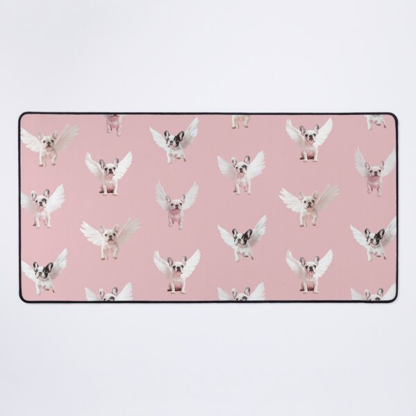 Item preview, Seamless Pattern with Flying French Bulldog on a Pale Pink Background. designed and sold by Soft Oddity.