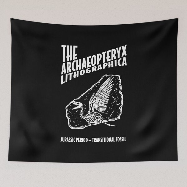 Item preview, Archaeopteryx Lithographica Skeleton Fossil - Linocut Paleontology designed and sold by cyareq.