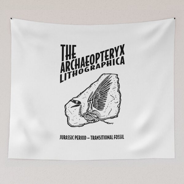 Item preview, Archaeopteryx Lithographica Skeleton Fossil - Linocut Paleontology designed and sold by cyareq.