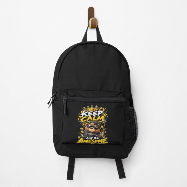 Item preview, Keep Clam and Be Awesome Funny Bear Motivational Design designed and sold by Jack W Art.