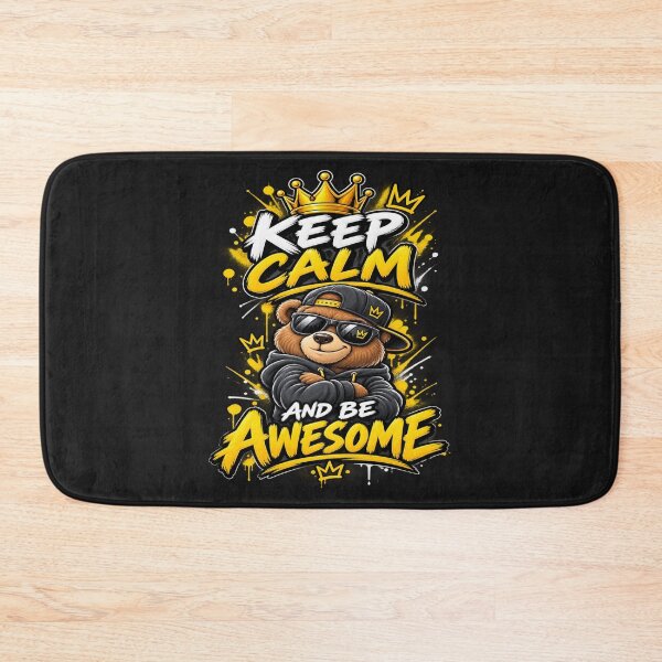 Item preview, Keep Clam and Be Awesome Funny Bear Motivational Design designed and sold by Jack W Art.