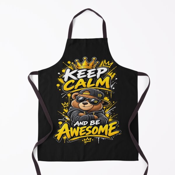 Item preview, Keep Clam and Be Awesome Funny Bear Motivational Design designed and sold by Jack W Art.