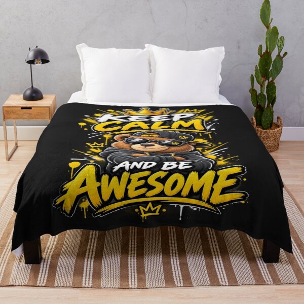 Item preview, Keep Clam and Be Awesome Funny Bear Motivational Design designed and sold by Jack W Art.