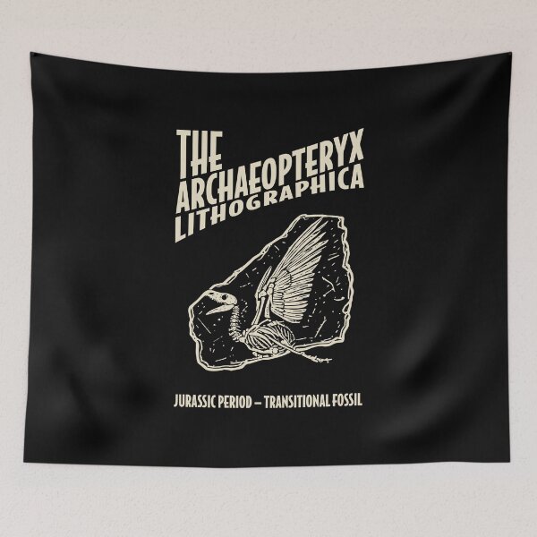 Item preview, Archaeopteryx Lithographica Skeleton Fossil - Linocut Paleontology designed and sold by cyareq.