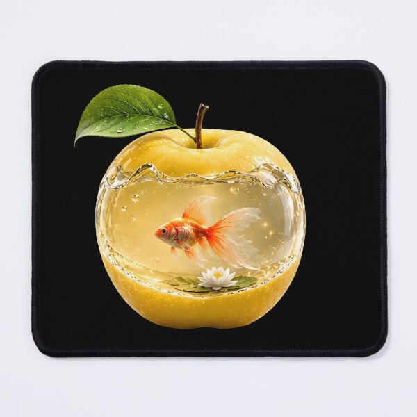 Item preview, Magical Golden Apple Aquarium with Goldfish – Fantasy Fruit Art designed and sold by Masora.studio.