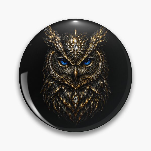 Item preview, Regal Owl Sovereign – Black & Gold Mystical Bird Art designed and sold by TheLumina.