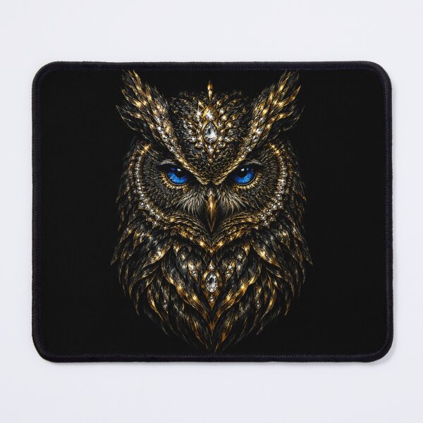 Item preview, Regal Owl Sovereign – Black & Gold Mystical Bird Art designed and sold by TheLumina.