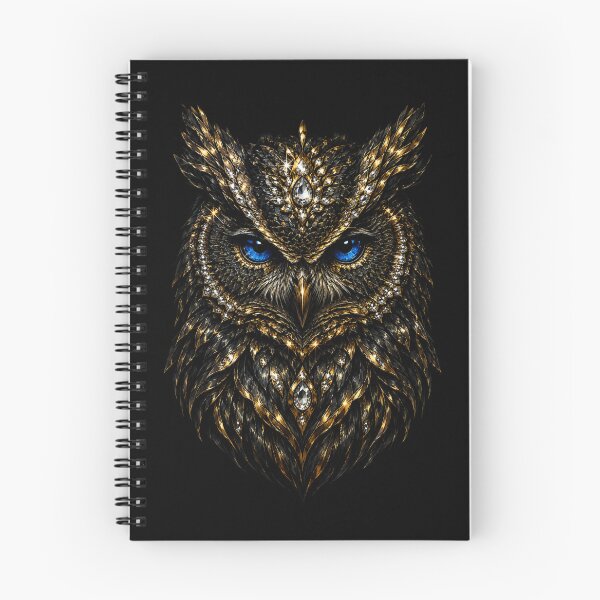 Item preview, Regal Owl Sovereign – Black & Gold Mystical Bird Art designed and sold by TheLumina.