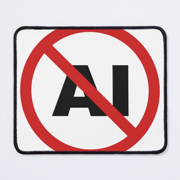 Item preview, AI Free. Set in heavy type, flat and high-contrast so it still reads small. Drawn, not generated. No AI was used to make this design. designed and sold by marcoke.