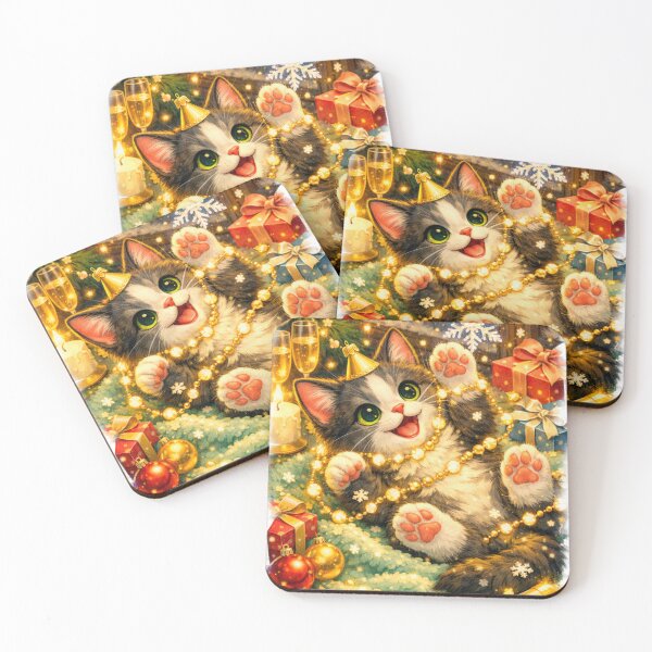 Item preview, Golden Joy — Playful Holiday Cat designed and sold by ANNART1602.