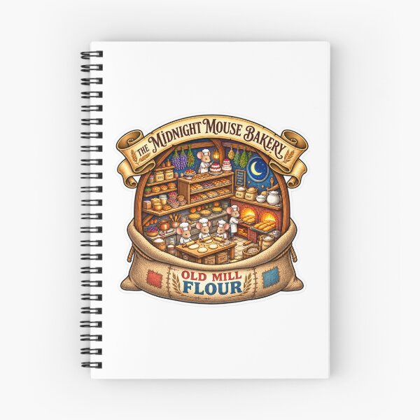 Item preview, Midnight Mouse Bakery | Cozy Woodland Bakery | Cute Baking Mice | Old Mill Flour designed and sold by MrDev.