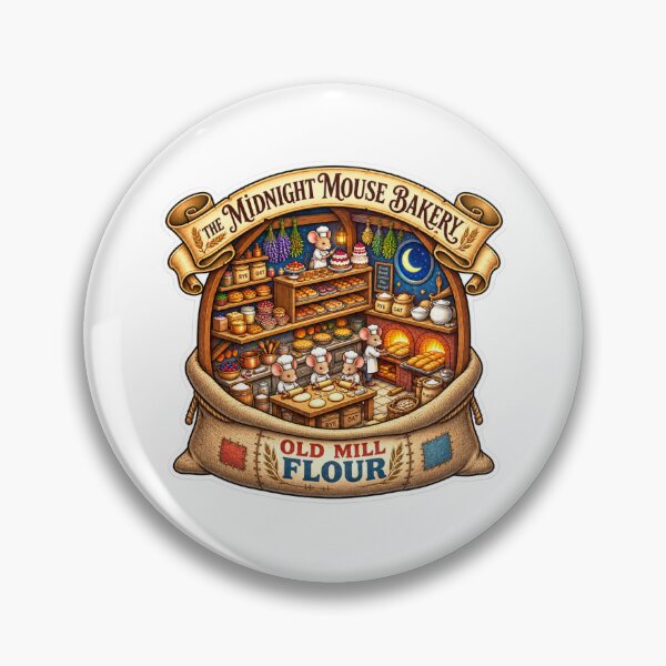 Item preview, Midnight Mouse Bakery | Cozy Woodland Bakery | Cute Baking Mice | Old Mill Flour designed and sold by MrDev.
