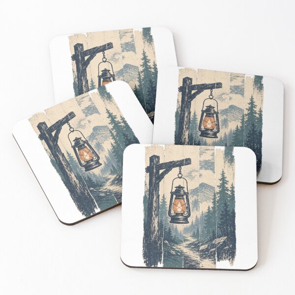 Item preview, Iron Lantern on the Foggy Forest Path Dark Cottagecore designed and sold by VisualArtsOasis.