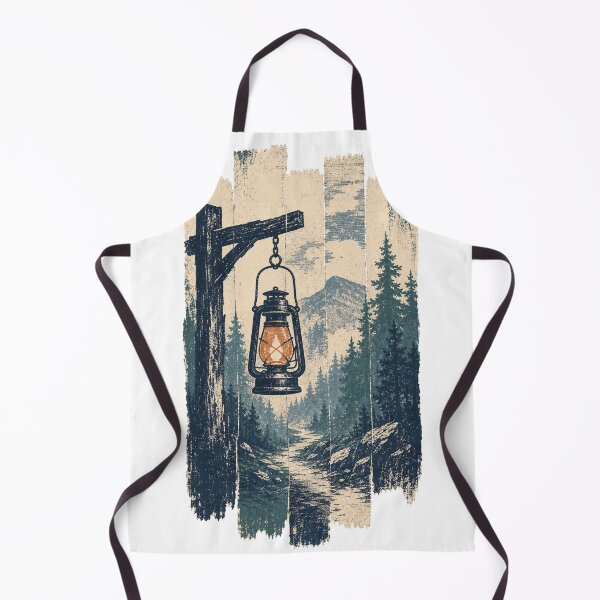 Item preview, Iron Lantern on the Foggy Forest Path Dark Cottagecore designed and sold by VisualArtsOasis.