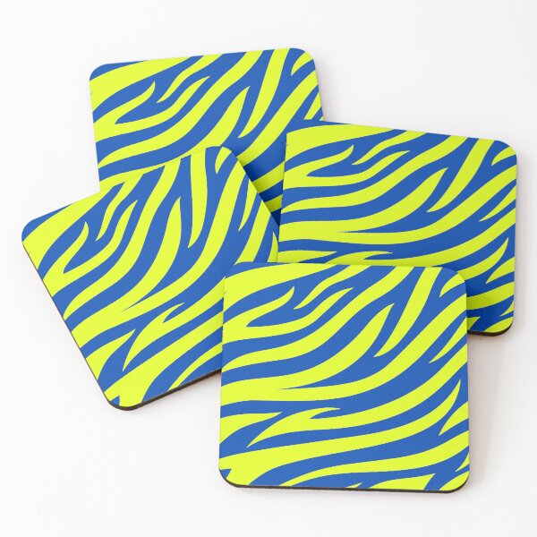 Item preview, Modern Graphic Zebra Print Pattern | Blue & Chartreuse designed and sold by Frohyou.