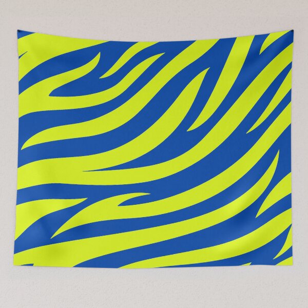 Item preview, Modern Graphic Zebra Print Pattern | Blue & Chartreuse designed and sold by Frohyou.