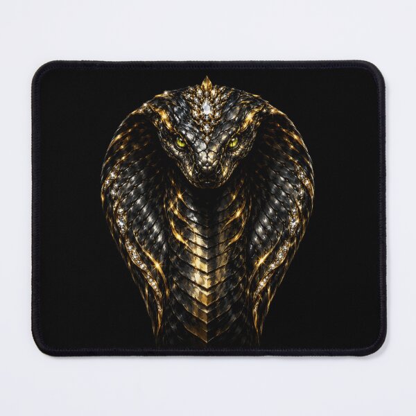 Item preview, Regal Cobra Sovereign – Black & Gold Serpent Art designed and sold by TheLumina.