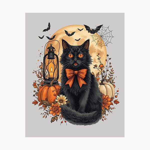 Item preview, SPOOKY BLACK CAT designed and sold by BKDIGITALSHOP.