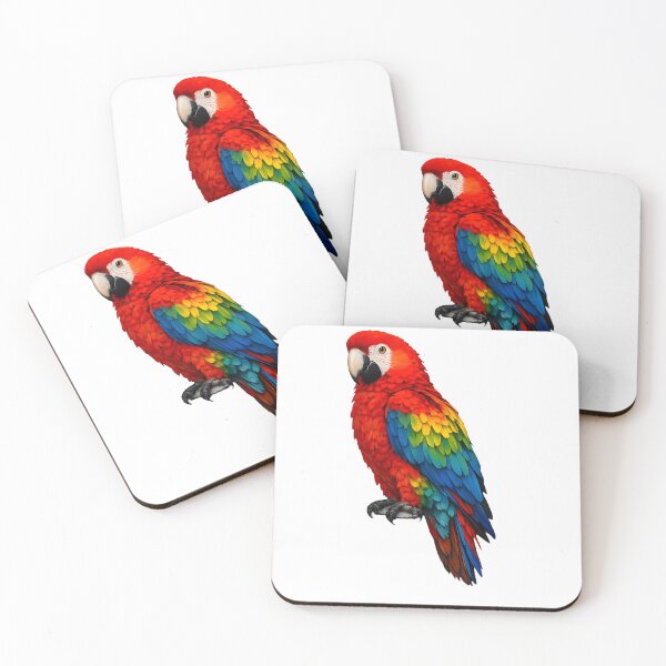 Item preview, Vibrant Scarlet Macaw Parrot Portrait designed and sold by AmirArtisanVibe.