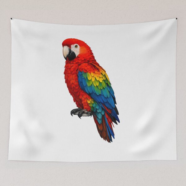 Item preview, Vibrant Scarlet Macaw Parrot Portrait designed and sold by AmirArtisanVibe.