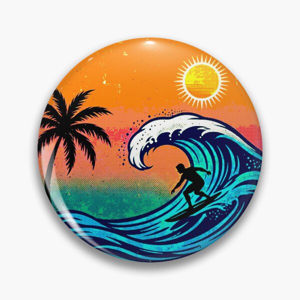 Item preview, Retro Surf | Circular Surfer Sunset Design designed and sold by AstronautMerch.