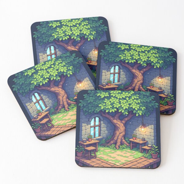 Item preview, Pixel-loving orchard with a cozy seating area designed and sold by Mianku | Für das Leben.