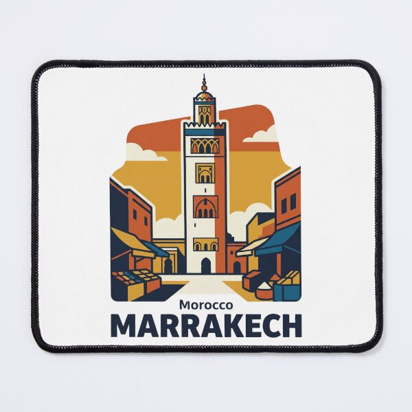 Item preview, Marrakech Koutoubia Mosque Bold Retro Graphic Art designed and sold by Inkworksbyshery.