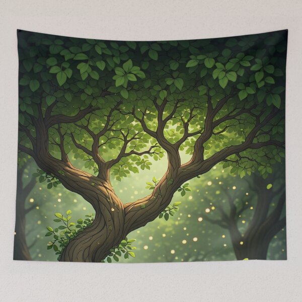 Item preview, A pixelated world treehouse with cozy seating. designed and sold by Mianku | Für das Leben.