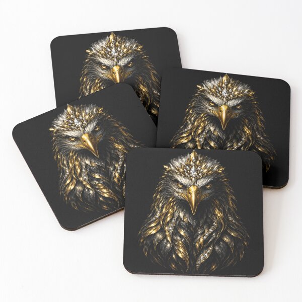Item preview, Regal Eagle Sovereign – Black & Gold Bird Art designed and sold by TheLumina.