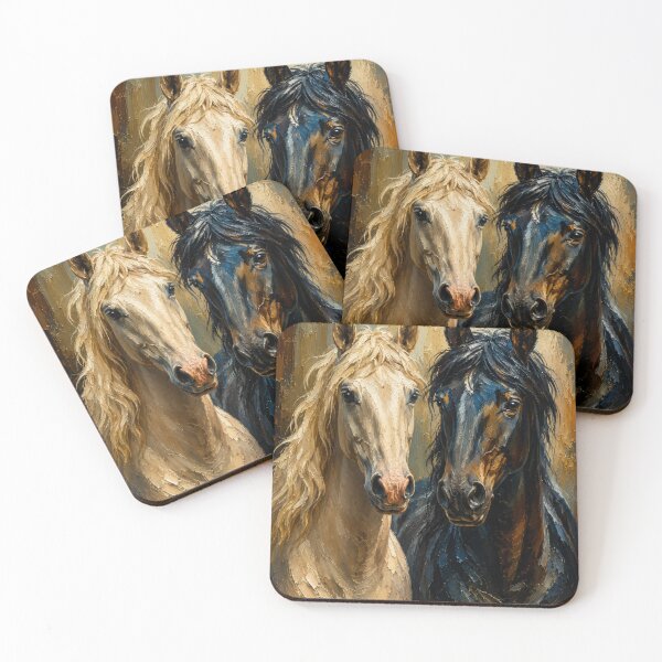 Item preview, Harmonious contrast of light and dark horses designed and sold by RawEdgeStudios.