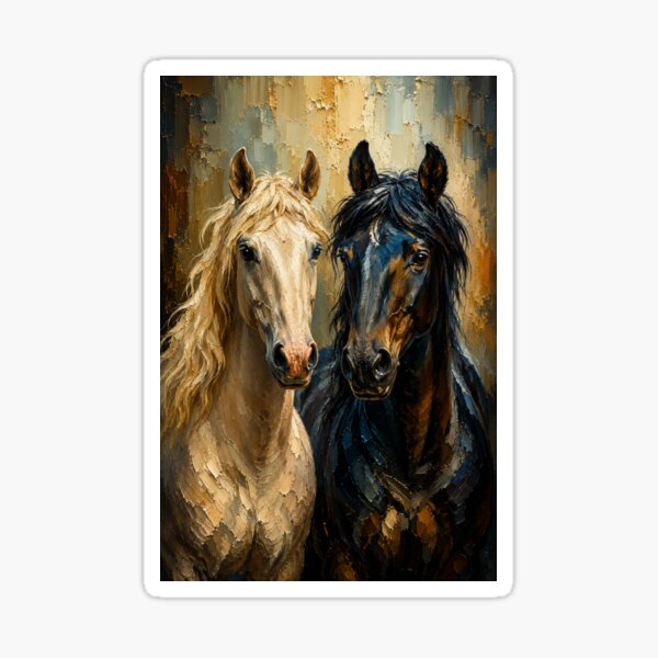 Item preview, Harmonious contrast of light and dark horses designed and sold by RawEdgeStudios.