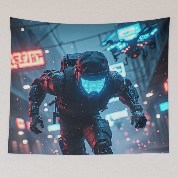 Item preview, An urban superhero hovers above train tracks. designed and sold by Mianku | Für das Leben.
