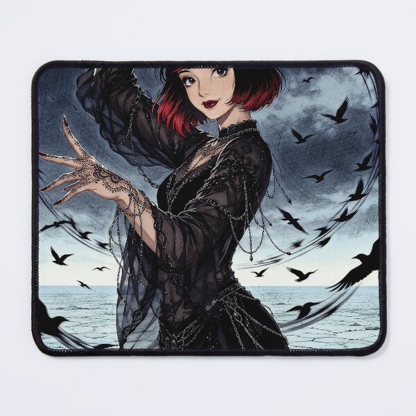 Item preview, Gothic Raven Witch Dark Anime Aesthetic Art designed and sold by Hen-C-Art.