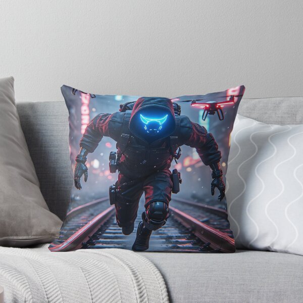 Item preview, Cyberpunk Runner in the neon lights of the city designed and sold by Mianku | Für das Leben.