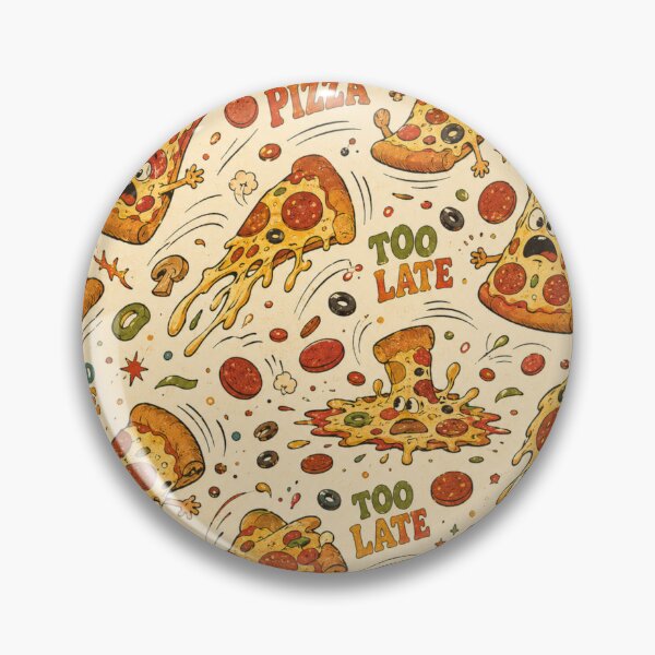 Item preview, Not the Pizza! – Funny Retro 70s Pizza Chaos Pattern designed and sold by Golden Era Studio.