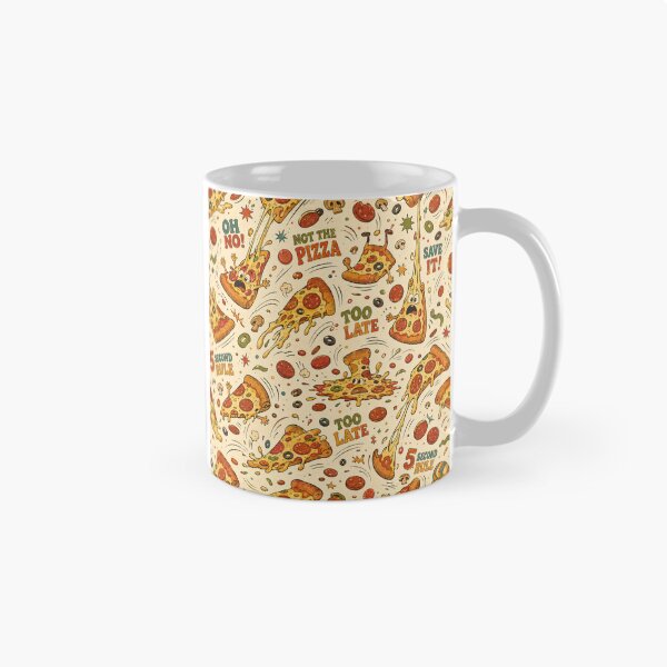Item preview, Not the Pizza! – Funny Retro 70s Pizza Chaos Pattern designed and sold by Golden Era Studio.