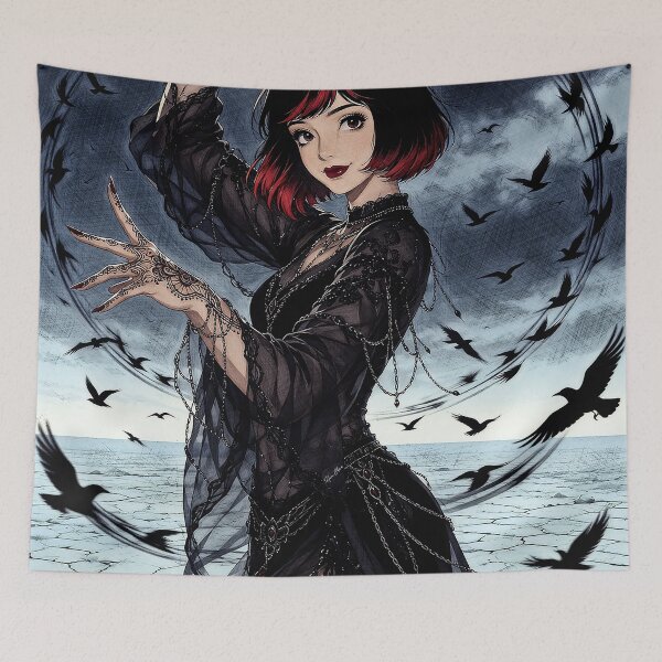 Item preview, Gothic Raven Witch Dark Anime Aesthetic Art designed and sold by Hen-C-Art.