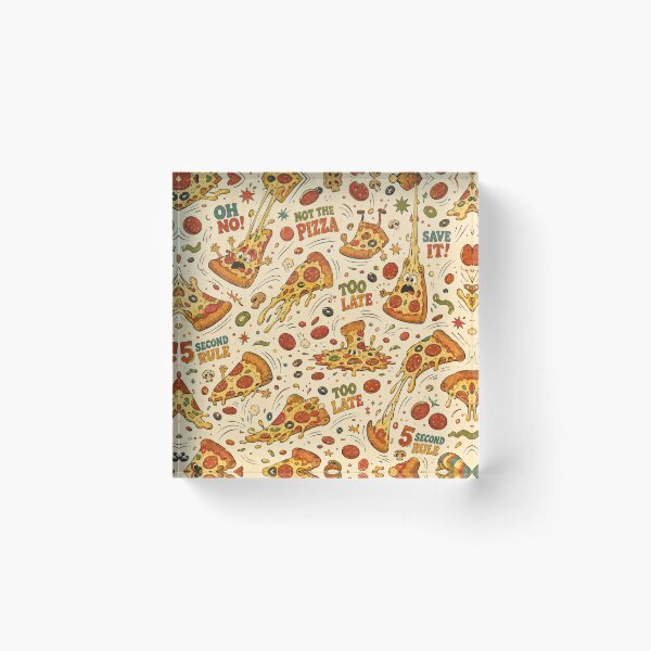Item preview, Not the Pizza! – Funny Retro 70s Pizza Chaos Pattern designed and sold by Golden Era Studio.