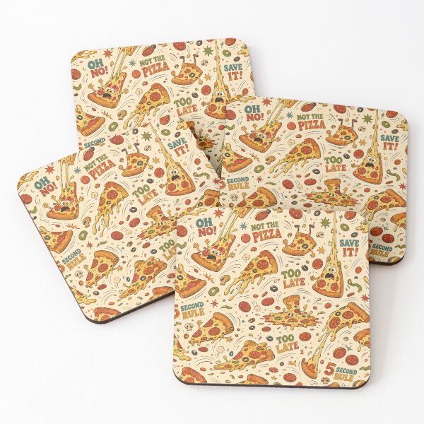 Item preview, Not the Pizza! – Funny Retro 70s Pizza Chaos Pattern designed and sold by Golden Era Studio.