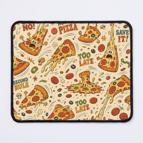 Item preview, Not the Pizza! – Funny Retro 70s Pizza Chaos Pattern designed and sold by Golden Era Studio.