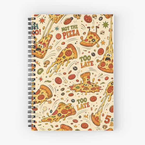 Item preview, Not the Pizza! – Funny Retro 70s Pizza Chaos Pattern designed and sold by Golden Era Studio.